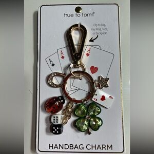 TRUE TO FORM Lucky Lady Dice Ladybug 4 Leaf Clover Ace Horseshoe Bag Charm NWT